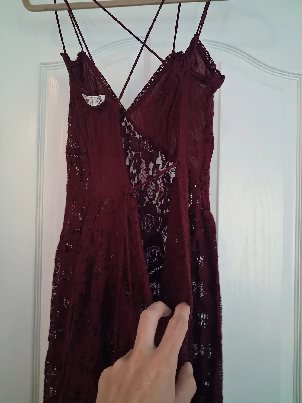 NEW Free People Burgundy Lace Make Me Love You Romper Pantsuit - Picture 11 of 15